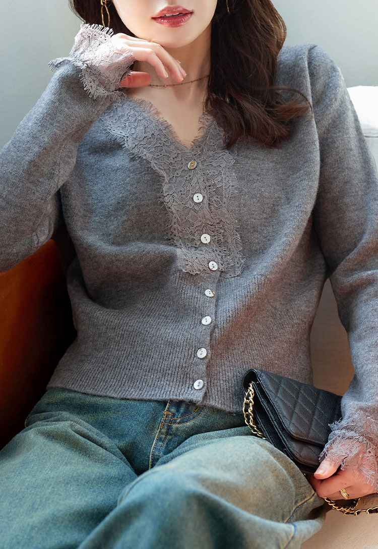 KOBE LETTUCE カーディガン レディース きれいめ ニットカーディガン V