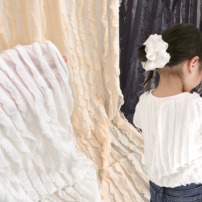 RK14生地持ち込み フリルOP 80cmと110cm size MA*RS】サテンリボン付きフリルブラウス - ブラック size-F