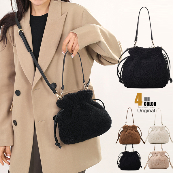ショルダーバッグ レディース ボアバッグ 斜め掛け 2WAY