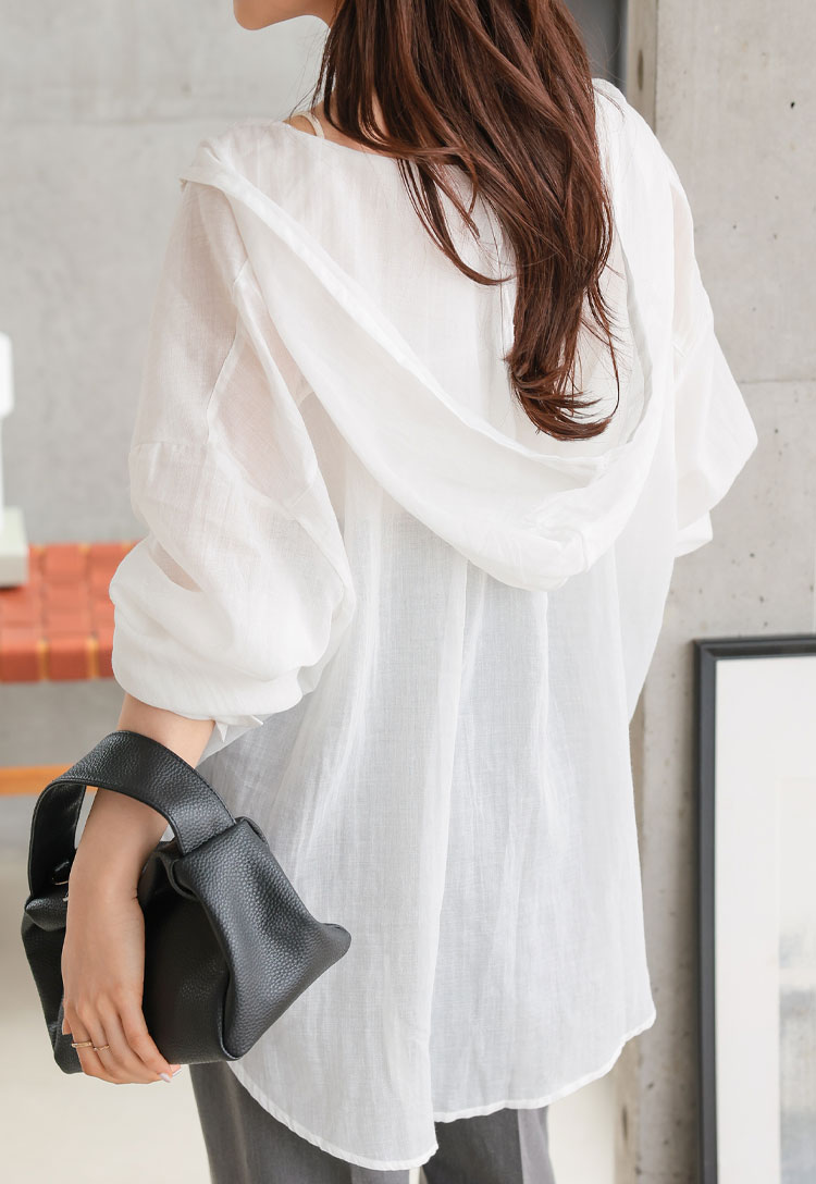 KOBE LETTUCE シャツパーカー ガーゼ レディース 夏 シアー 紫外線 低