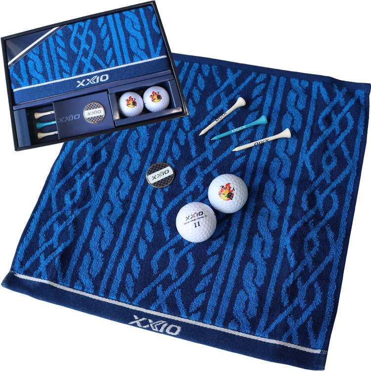 【即日発送】【NEWモデル】名入れ ダンロップ ゼクシオREBOUND DRIVE2 ゴルフボールギフト 4点セット/ ボール2個 ゴルフボール タオル ティー マーカー NEW25 | XXIO | 14