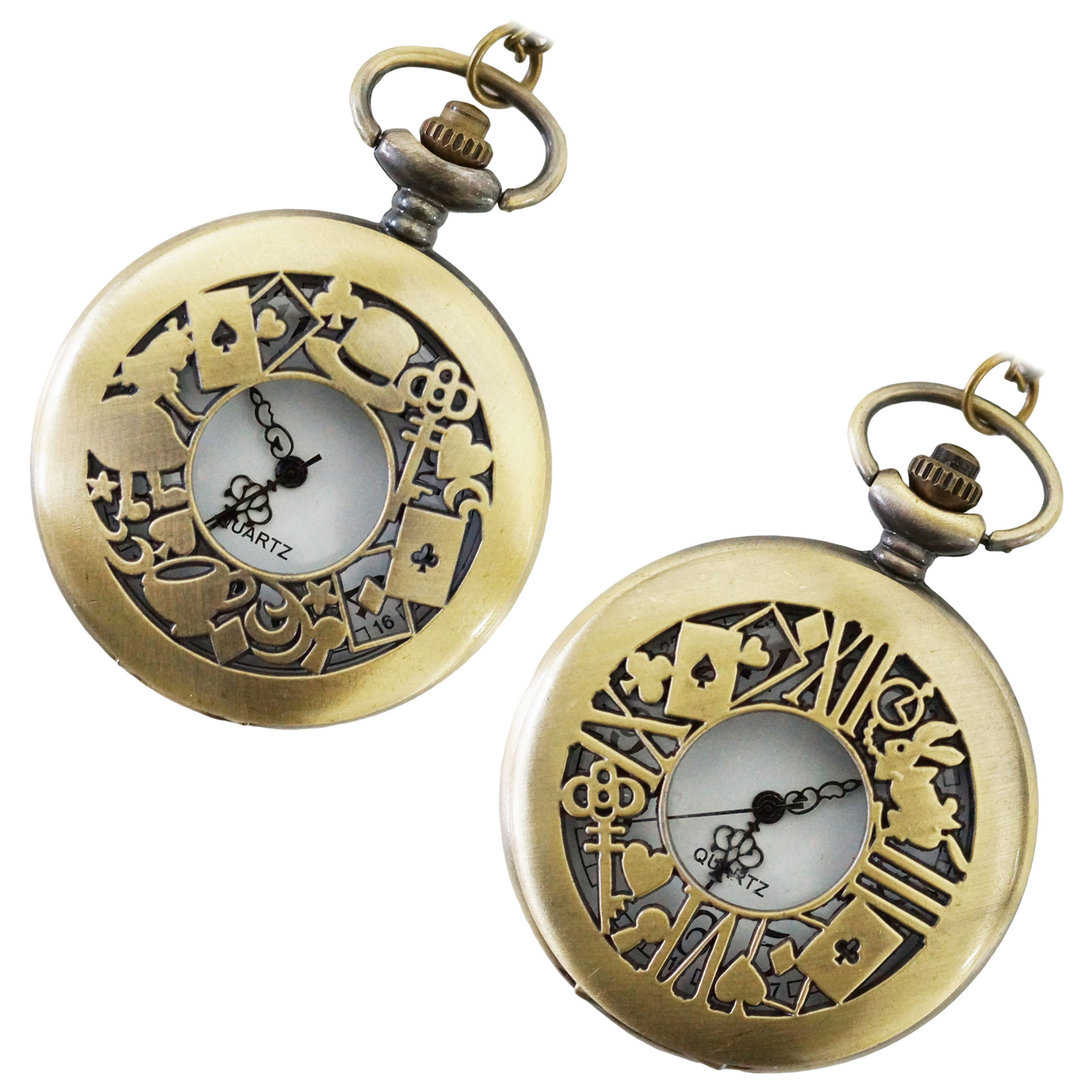 アリス風♥️ハット黒うさぎ♥️懐中時計 アンティーク風 懐中時計 不思議の国のアリス うさぎ レディース 小物