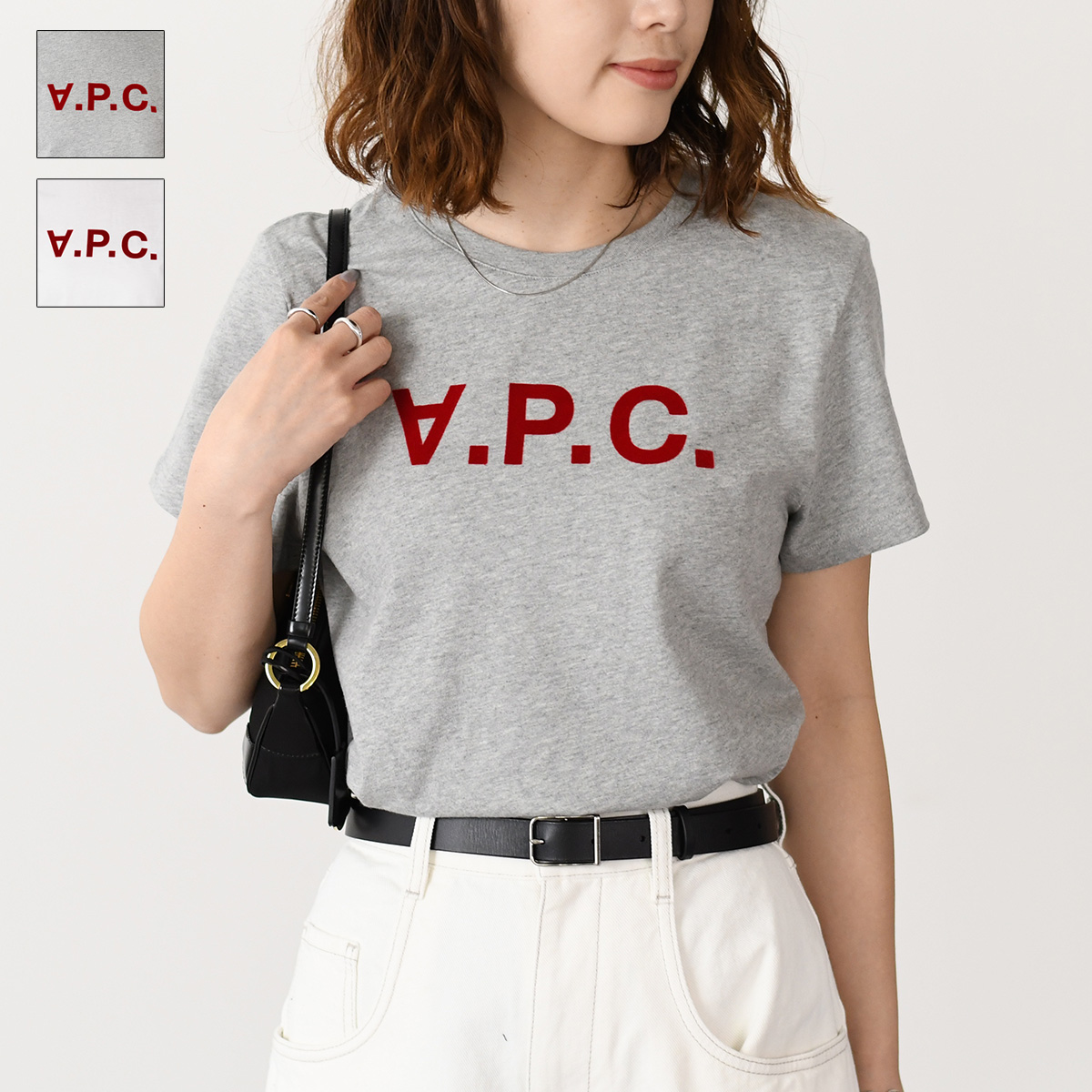A.P.C. PXBRUF67017CAD 関税送料込 A.P.C - 本物アーペーセーAPCコットンロゴ刺繍長袖ロンTシャツ