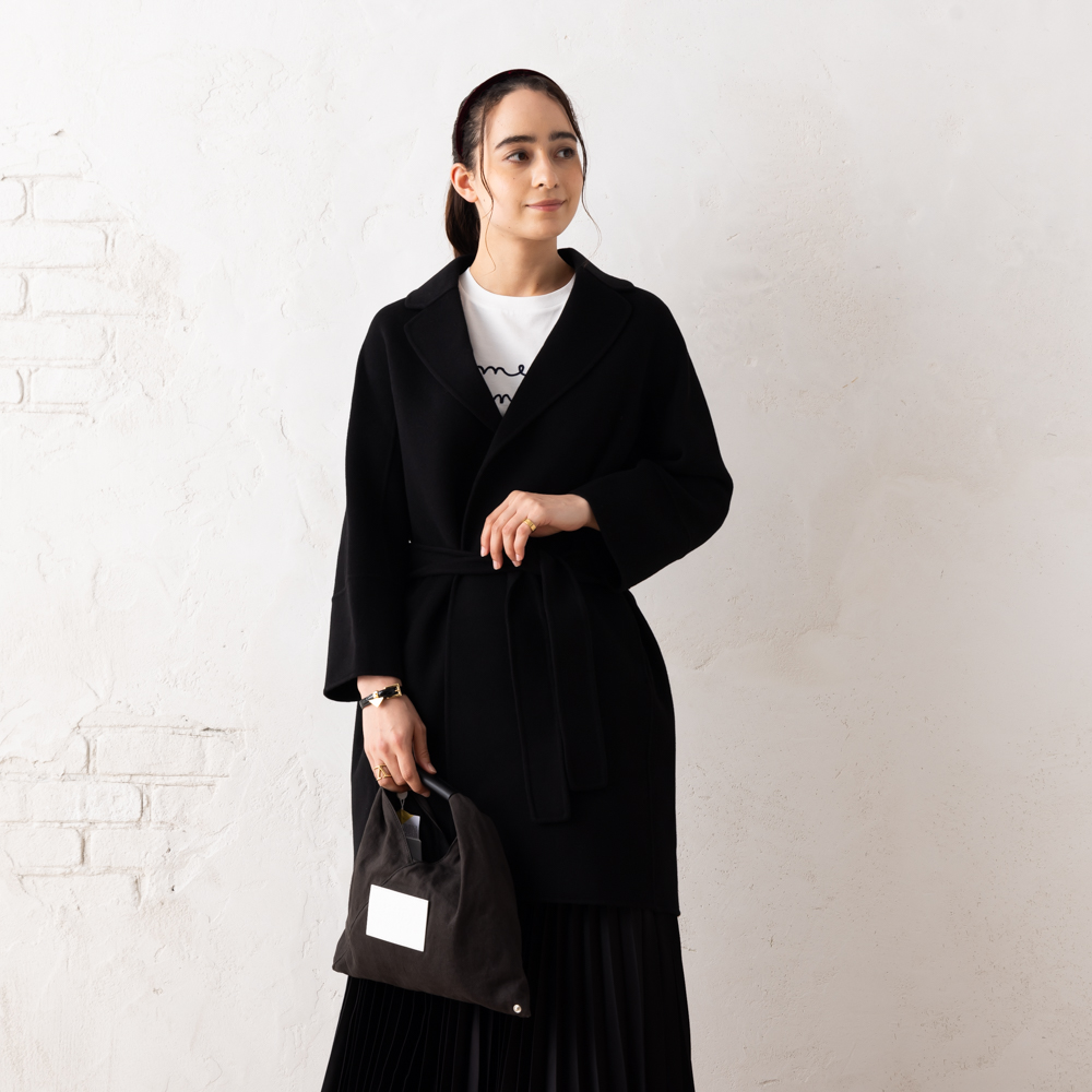 【美品】S MAX MARA マックスマーラ ARONAアロナ ロングコート Max Mara マックスマーラ コート アロナ S ブラック レディース