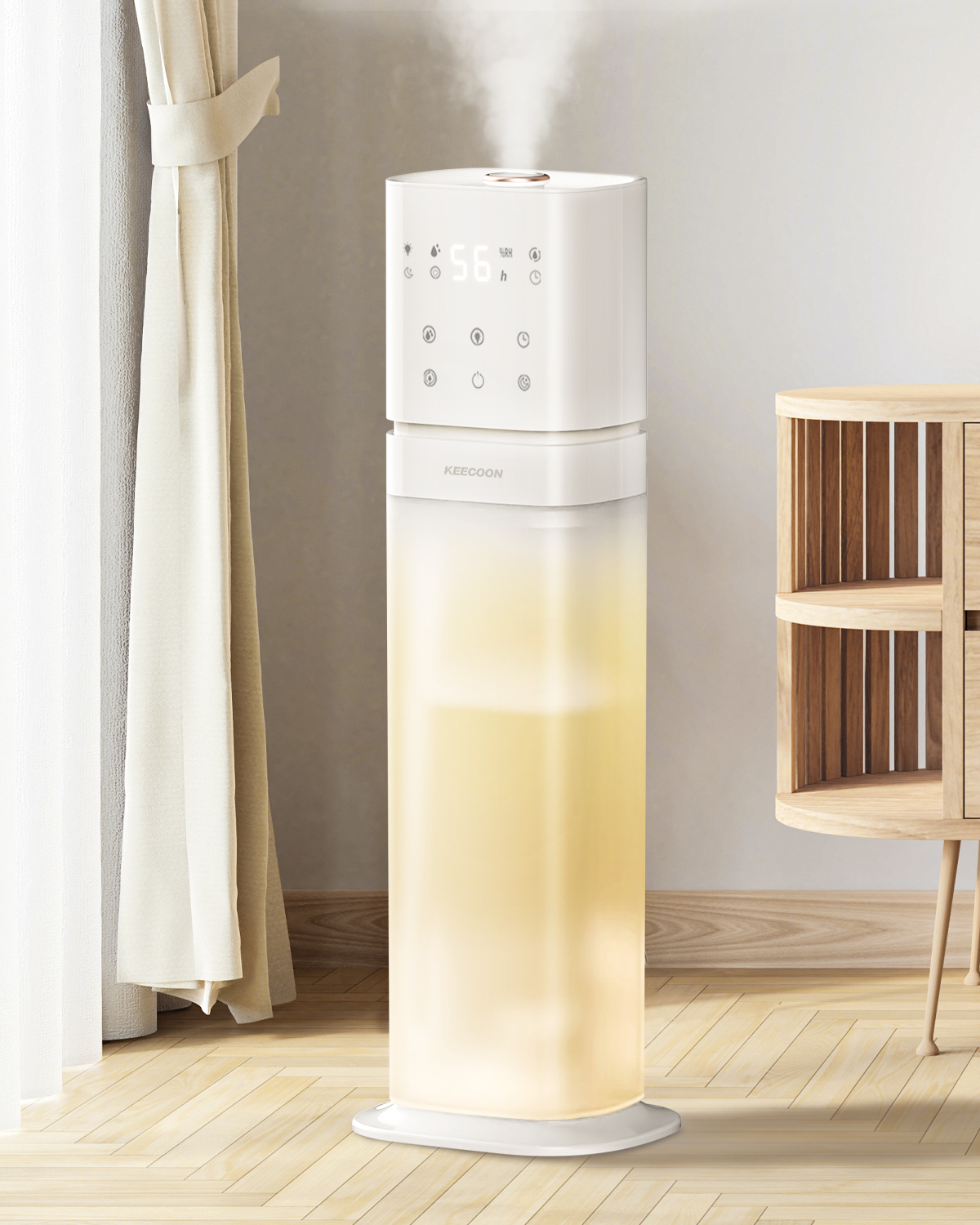 【極美品】KEECOON 超音波加湿器 8L 大容量 加湿器 大容量 8L透明タンク 業務用 静音 家庭 湿度設定