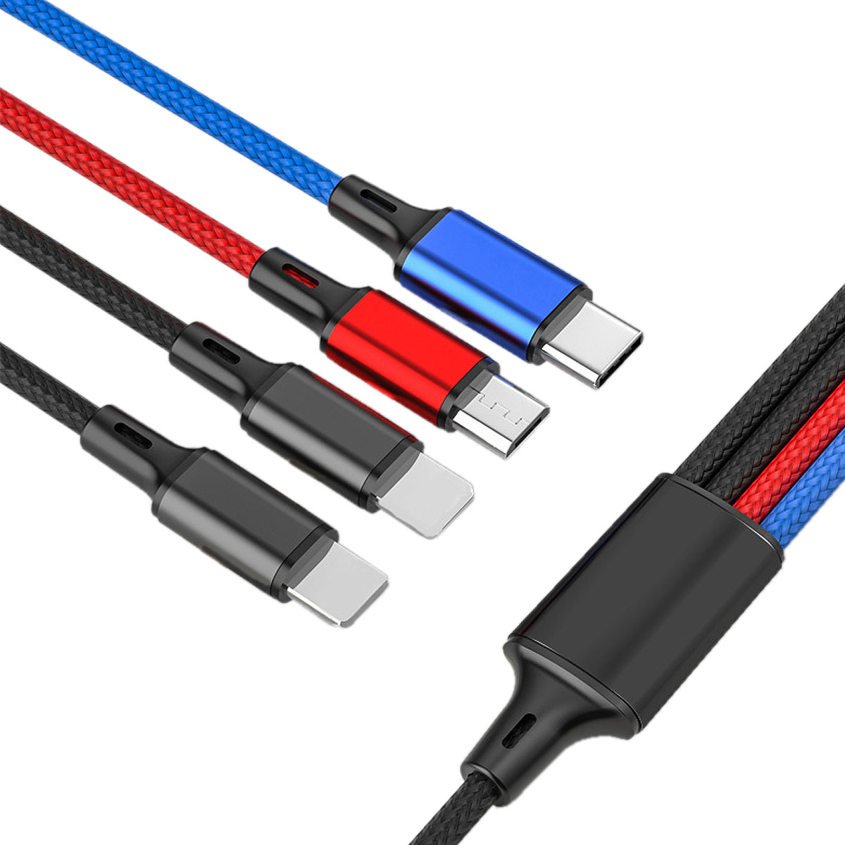 4in1 充電ケーブル Type-C Lightning MicroUSB 選べる 2タイプ