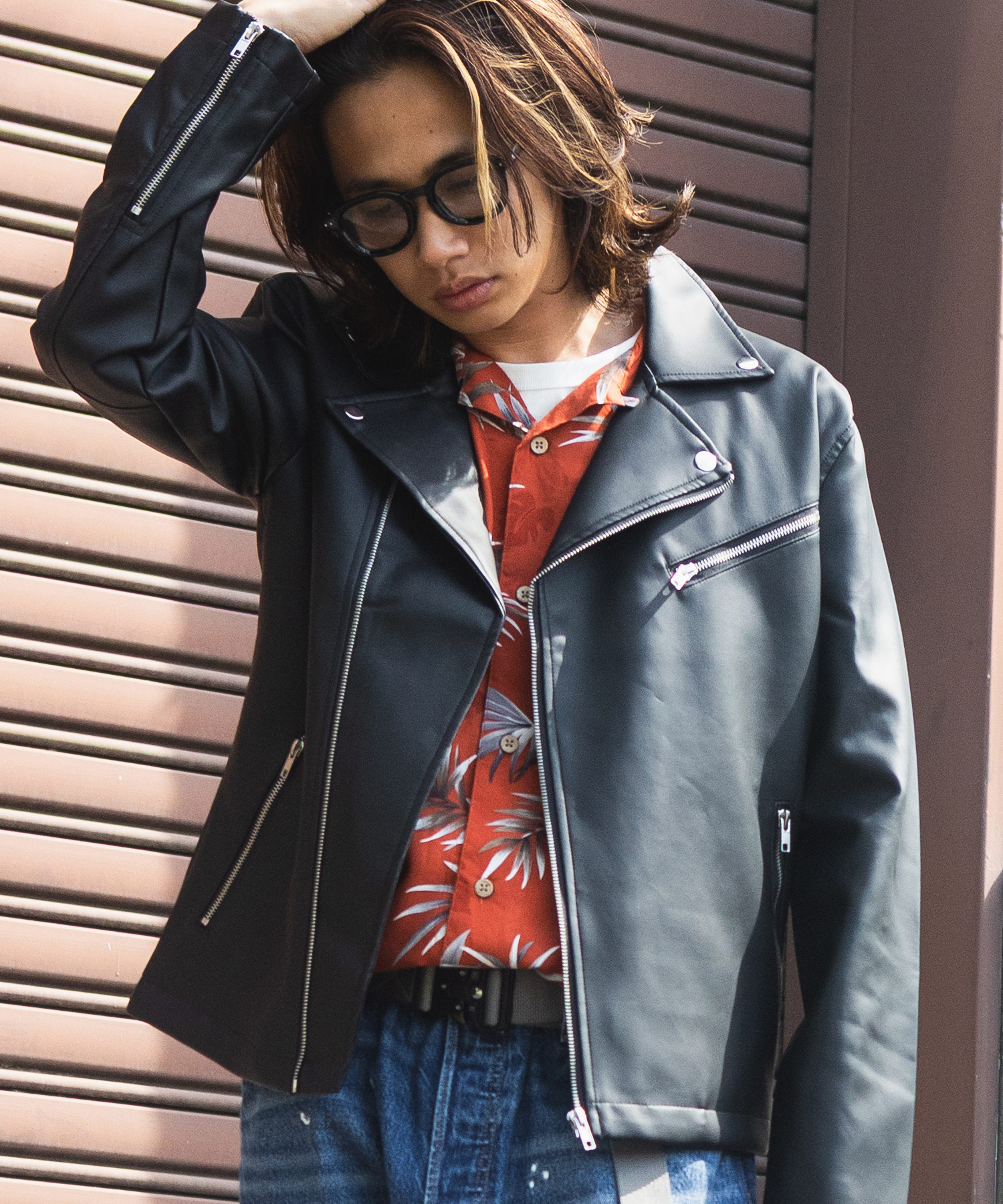 ライダース メンズ ジャケット フェイクレザー 革ジャン 皮