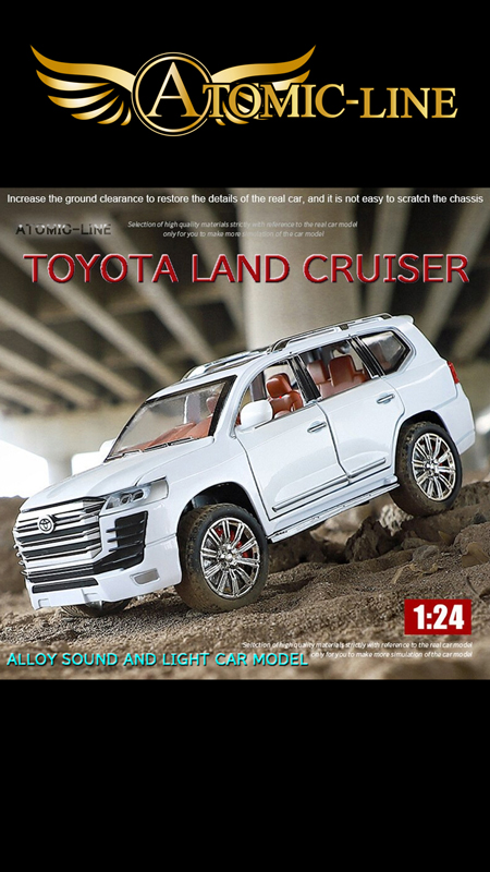 TOYOTA 超合金ミニカー 約20cm ミニカー 1/24 トヨタ タンドラ 2023 銀色 ランクル