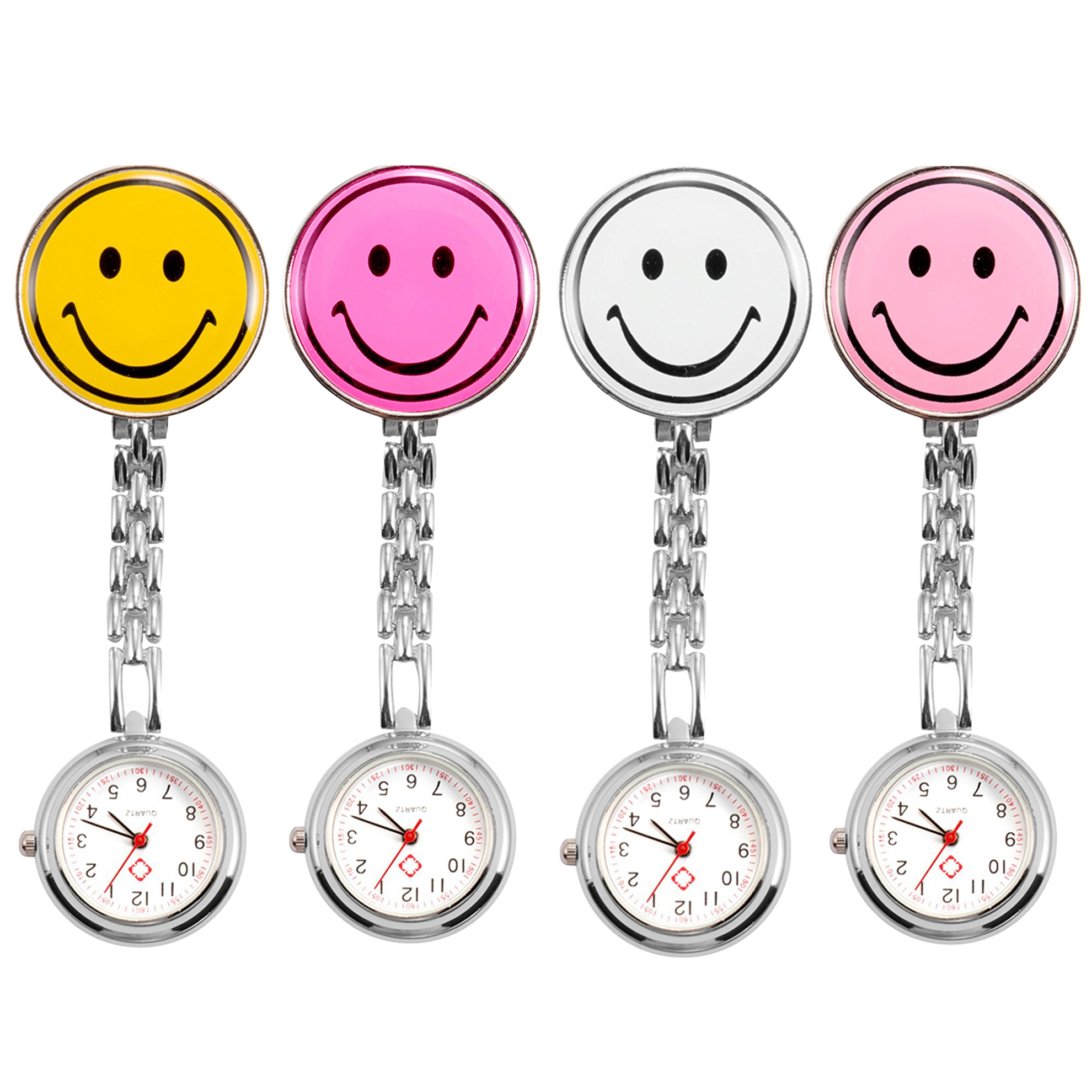 ナースウォッチ 時計 逆さ時計 ニコちゃんマーク クリップ 蓄光式