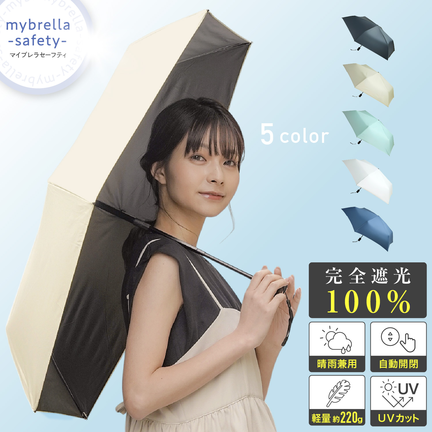 日傘 完全遮光 折りたたみ傘 軽量 折り畳み傘 自動開閉 晴雨兼用