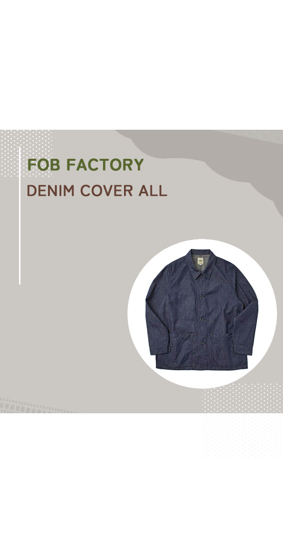 F.O.B FACTORY インディゴデニム カバーオール 裏地ブランケット L F.O.B FACTORY インディゴデニム カバーオール 裏地ブランケット L