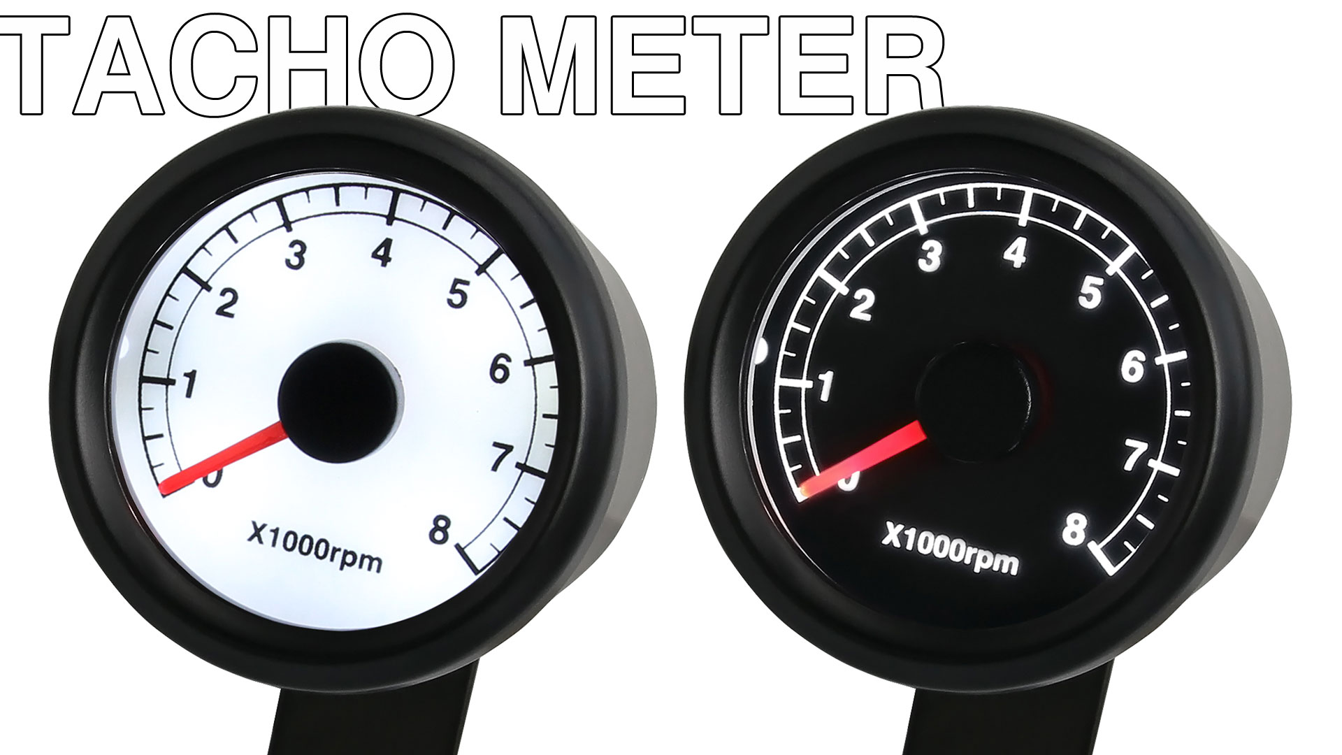 YAMAHA バイク用 48mm 電気式 タコメーター LED x1000rpm 汎用