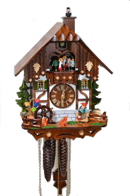 からくり時計 鳩時計 壁掛け 掛け時計 すっぱいぶどう 1日タイプ 電池