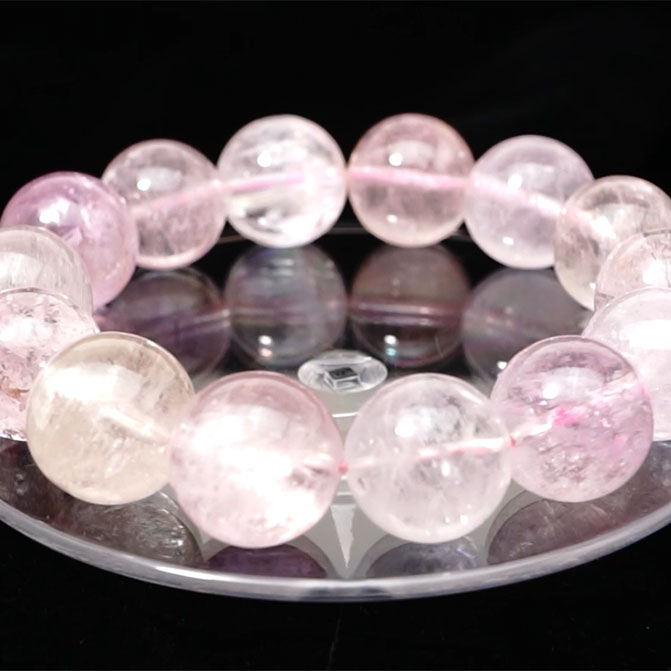 クンツァイト ブレスレット 16mm 一点物 211-2590 : 天然石