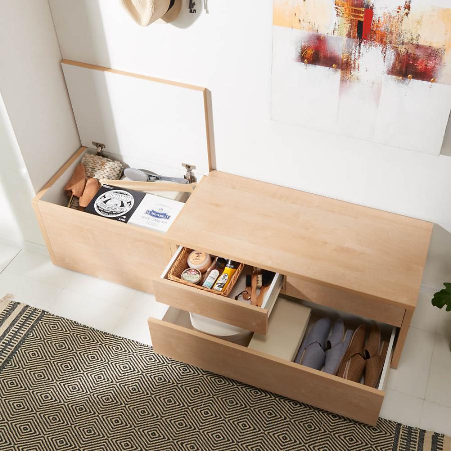 耐荷重100kg！組み立て不要 収納庫付ベンチ ボックスタイプ・幅60cm奥行41cm 下駄箱 玄関収納 玄関周り雑貨 590321 | dinos | 17