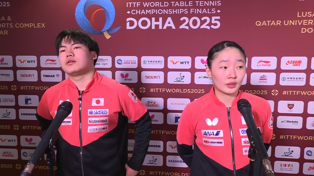 【卓球】松島輝空/張本美和 五輪金ペアに善戦もベスト8敗退「自分たちが発揮できる実力は出せた」｜世界卓球2025 混合ダブルス準々決勝