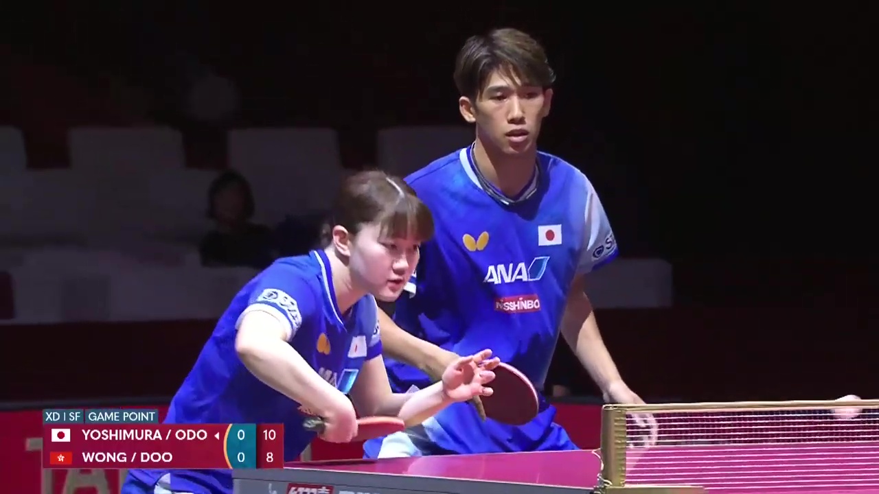 【卓球】吉村・大藤の大吉ペアが銀メダル以上確定！パリ五輪ベスト4の香港ペアを破る｜世界卓球2025