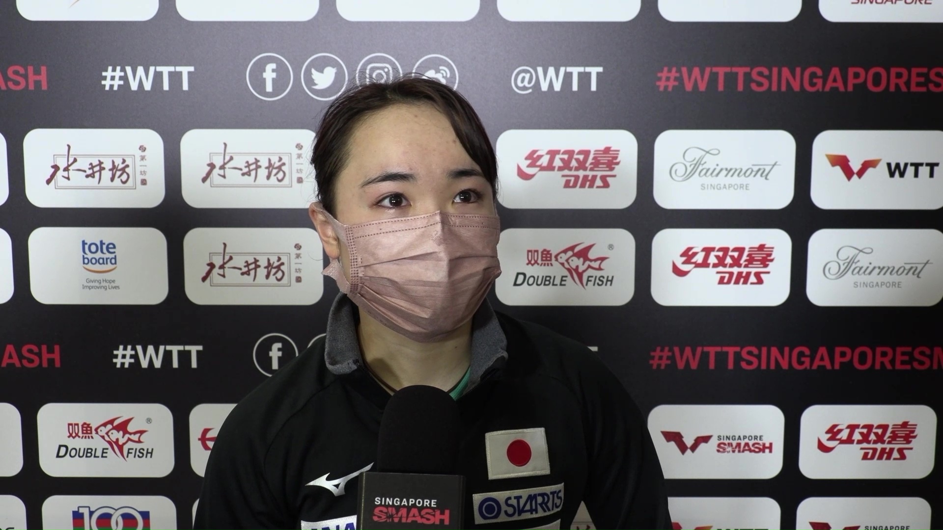 伊藤美誠「初対戦の選手で、サーブがすごく取りずらかった」女子シングルス3回戦後インタビュー｜シンガポールスマッシュ2022