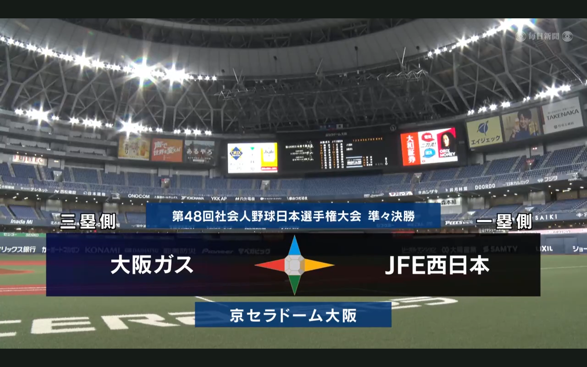 【2023社会人野球日本選手権】準々決勝　JFE西日本 vs 大阪ガス　ダイジェスト
