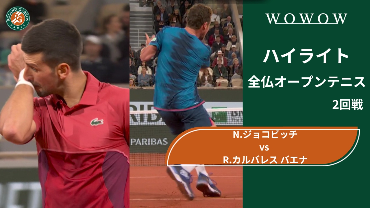 【2回戦】N.ジョコビッチ vs R.カルバレス バエナ ハイライト│全仏オープンテニス2024