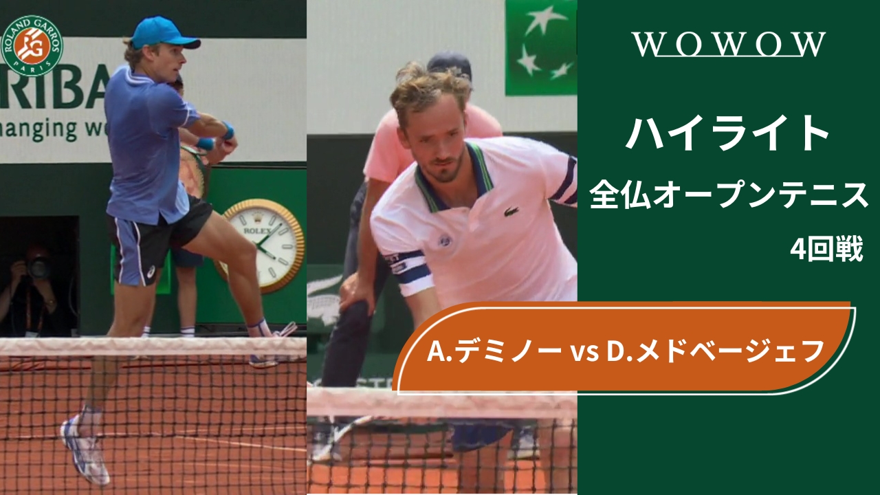 【4回戦】A.デミノー vs D.メドベージェフ ハイライト│全仏オープンテニス2024