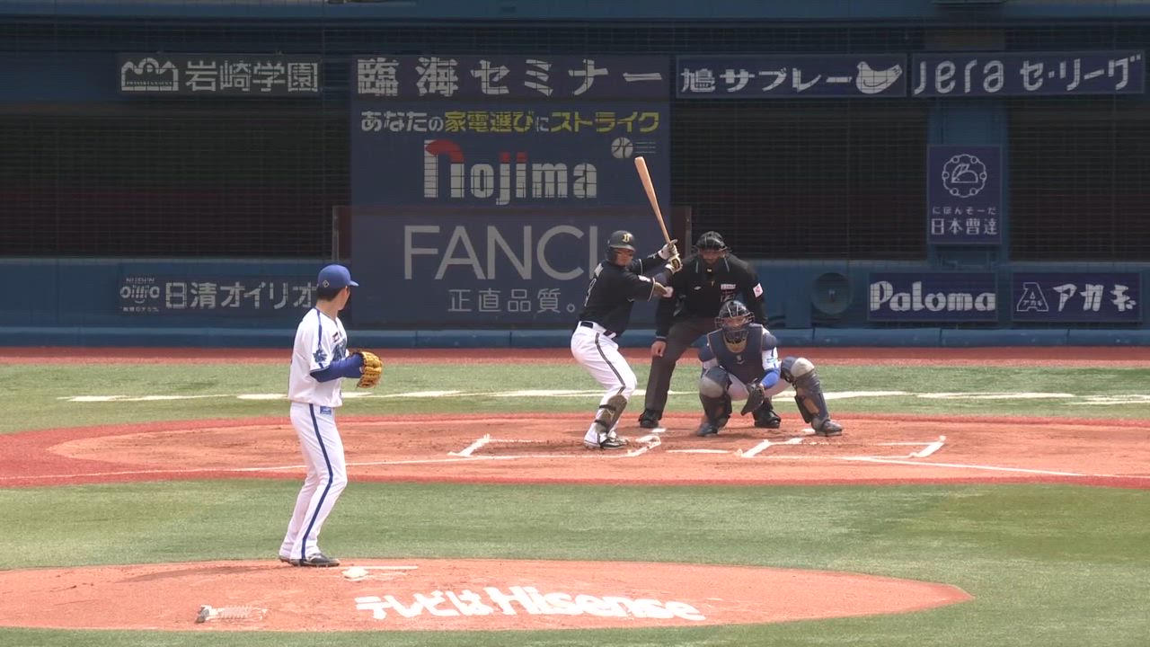 1回表、中川選手がスライダーで空振り三振を奪う！