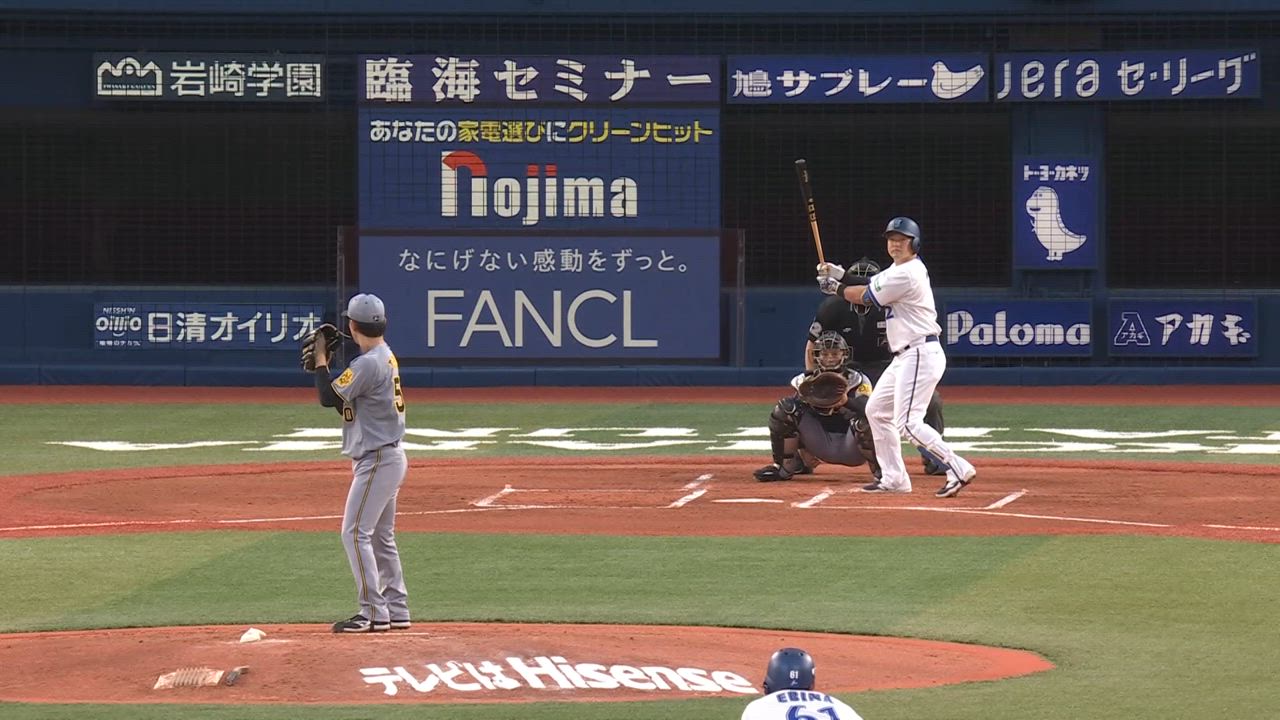 1回裏、牧選手が2試合連続となるタイムリーを放ち、先制に成功！