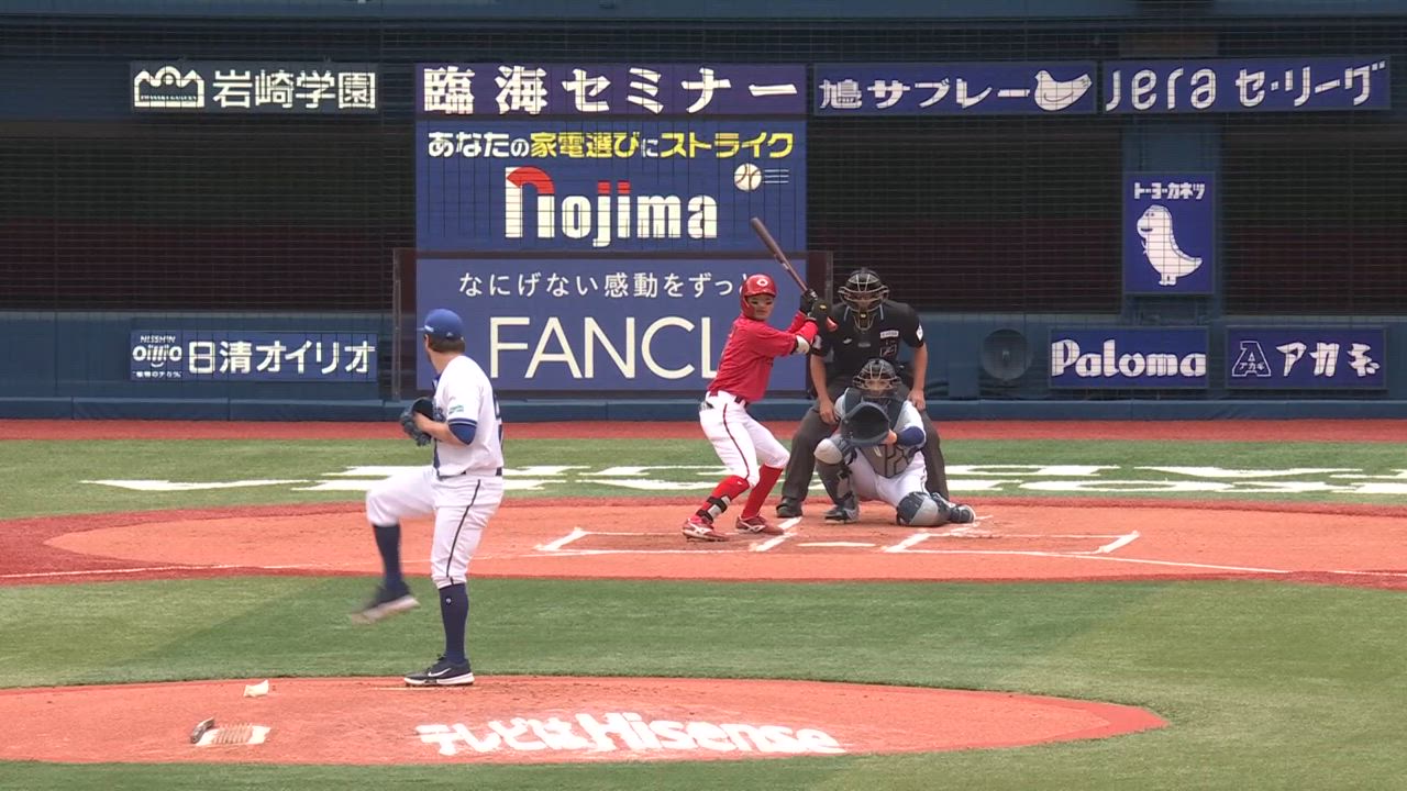 1回表、A.ケイ選手が低めのスライダーで見逃し三振に仕留める！