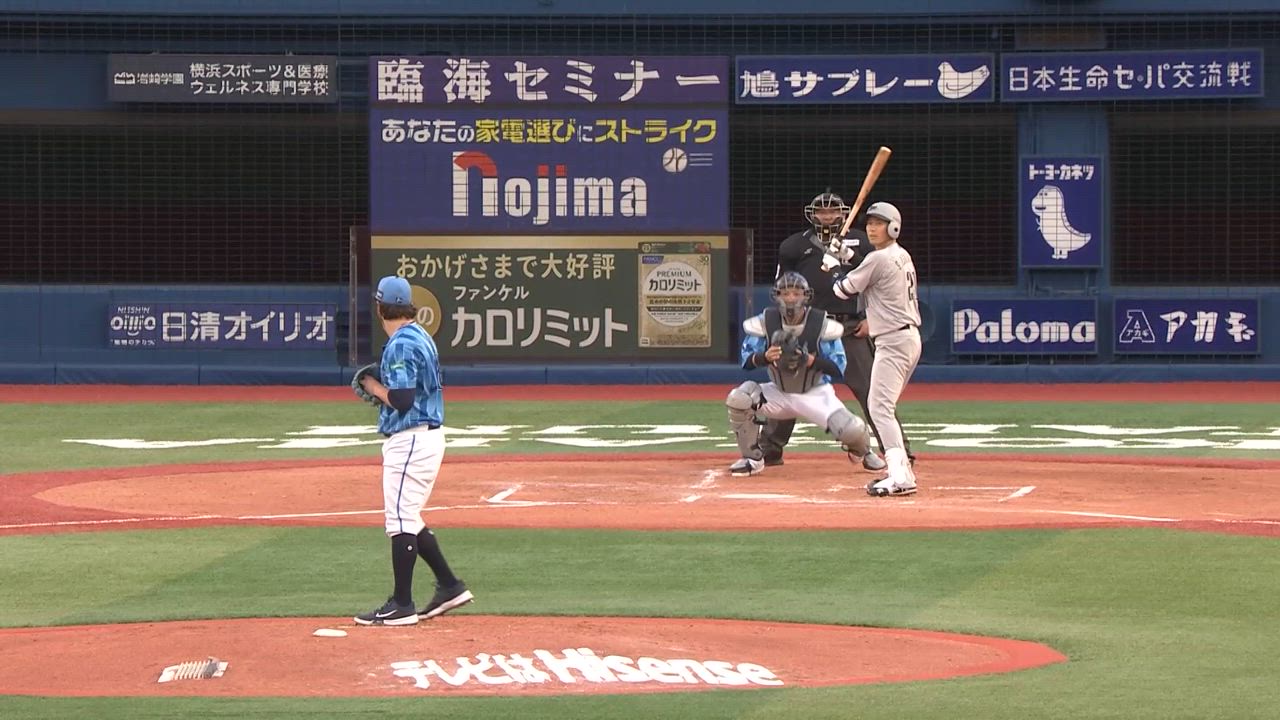 2回表、アンソニー・ケイ選手が154キロのストレートで空振り三振を奪う！