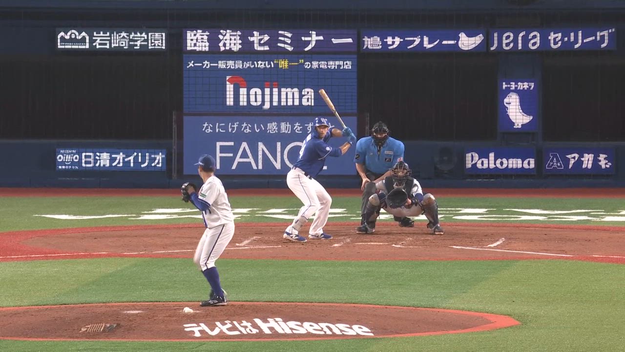 7回表、東選手がチェンジアップで空振り三振を奪う！
