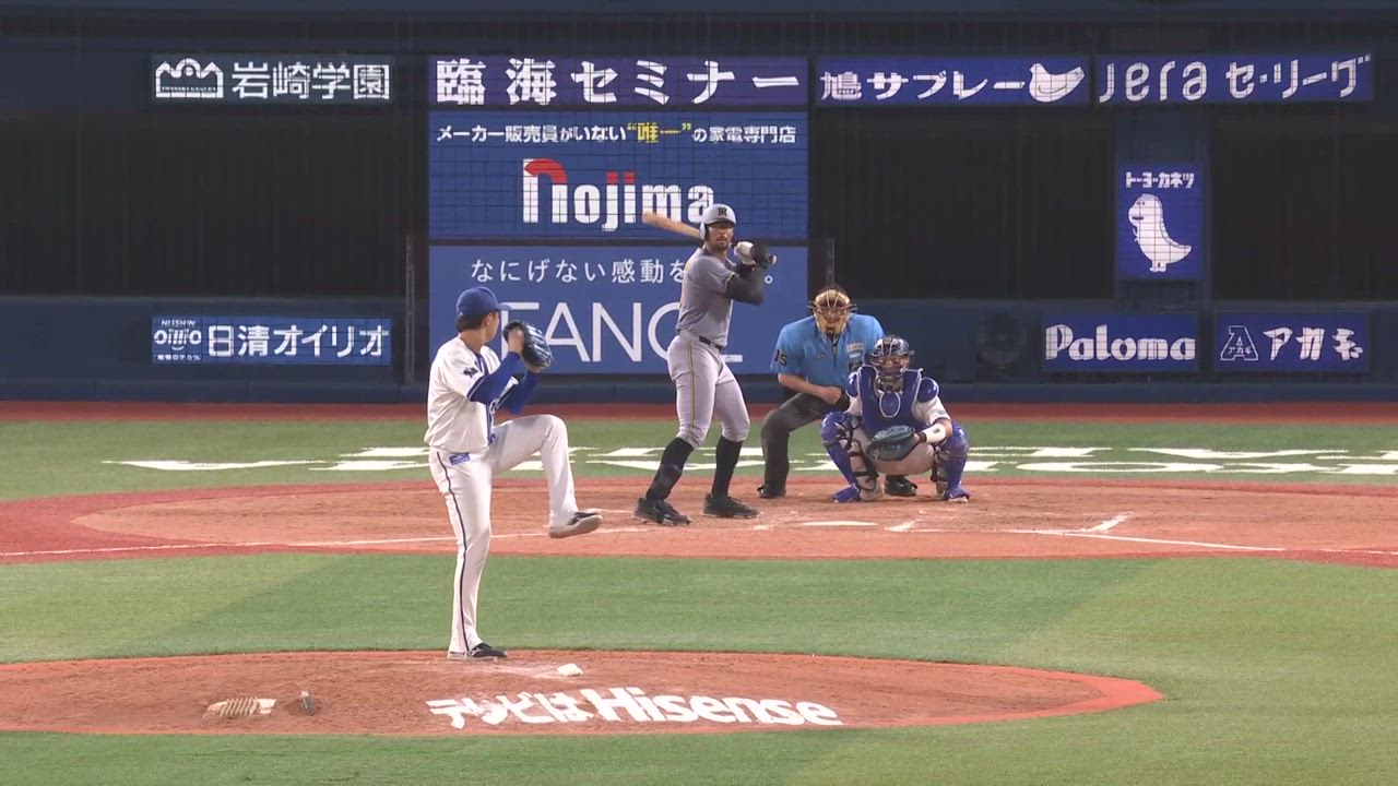 9回表、若松選手が149キロのストレートで見逃し三振を奪う！