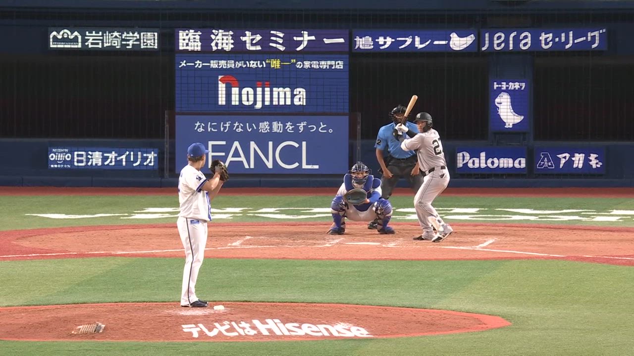 9回表、中川選手が150キロのストレートで空振り三振に斬って取る！