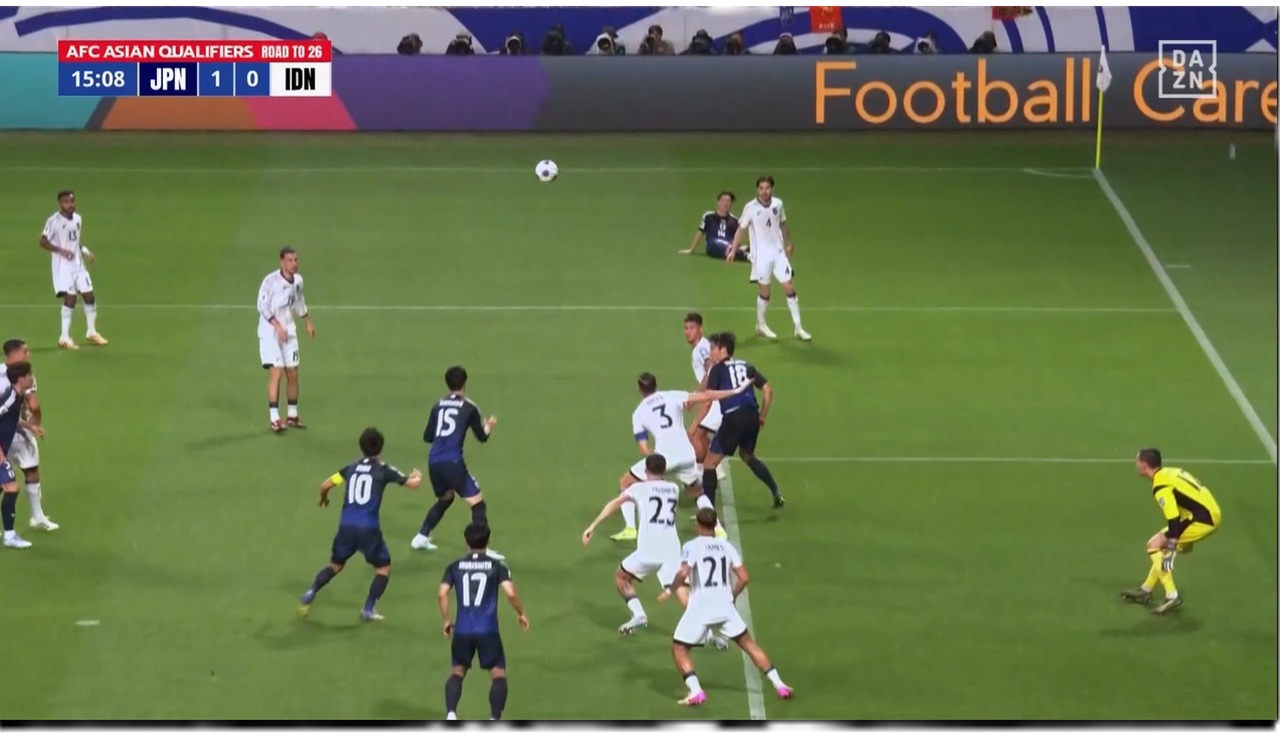 鎌田大地のゴールで日本が先制！A代表デビューの三戸舜介がドンピシャクロス！ l W杯アジア最終予選 日本 vs. インドネシア