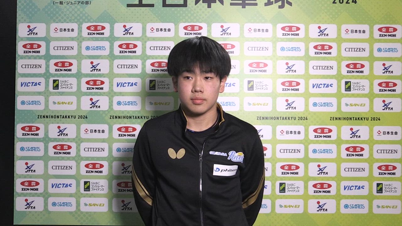 【全日本卓球】ジュニア男子シングルス準優勝の吉山和希、「めちゃくちゃ悔しいですけど、全力を出し切って戦えたので自信にはつながった」