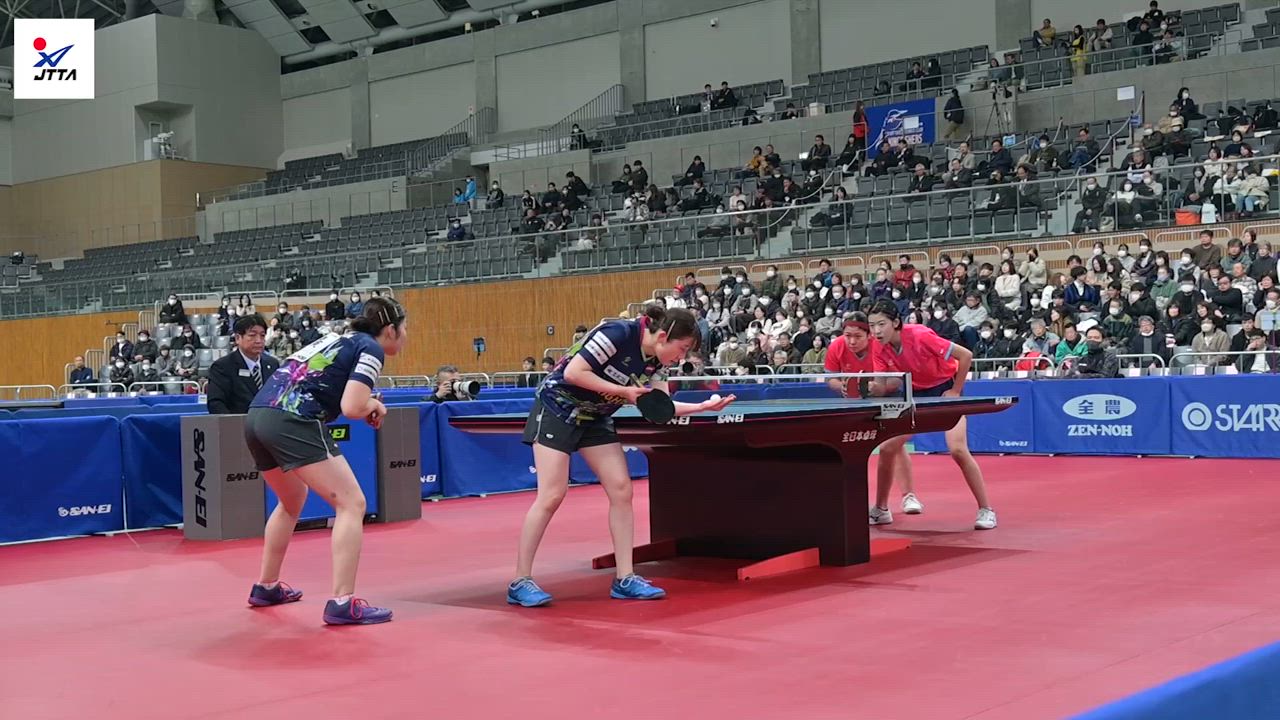 【全日本卓球】女子ダブルス準々決勝：木村光歩・枝廣瞳 vs 面手凛・樋口美空＜ハイライト＞