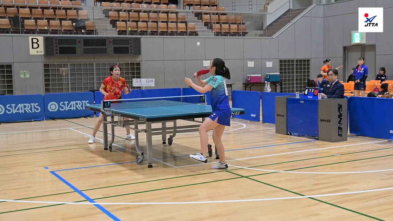 【女子U15第7試合ハイライト】瓜生日咲 vs 面手一花：スターツ杯『2025年アジアユース卓球選手権大会・世界ユース卓球選手権大会 U-15・U-18　女子日本代表選手選考会』