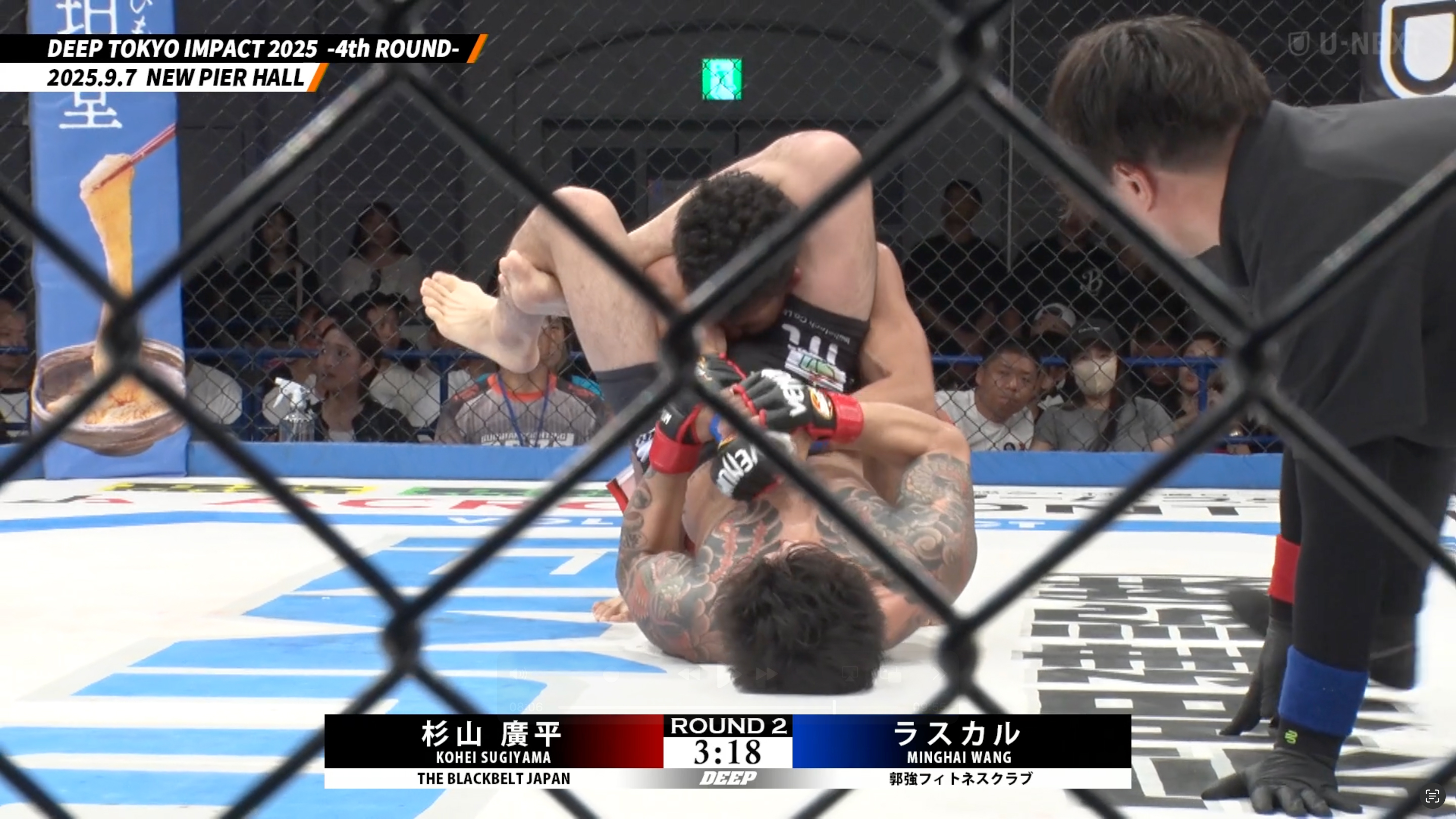 動画】【MMA】杉山廣平が2R三角絞めを極め日中対抗戦の先鋒戦で