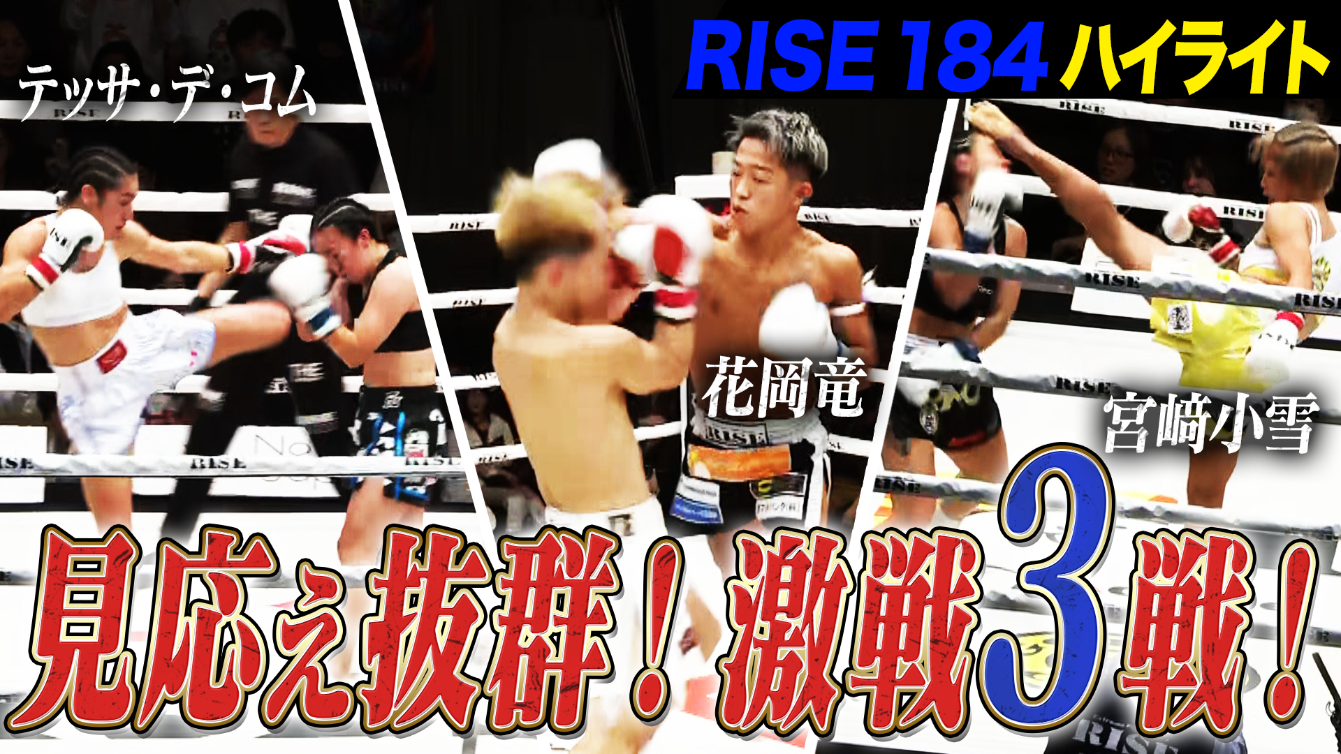 見応え抜群の3戦！昨日行われたRISE184の厳選ハイライトをお届け！大会の見逃し視聴はアベマで|RISE184はABEMAで全試合独占無料生中継