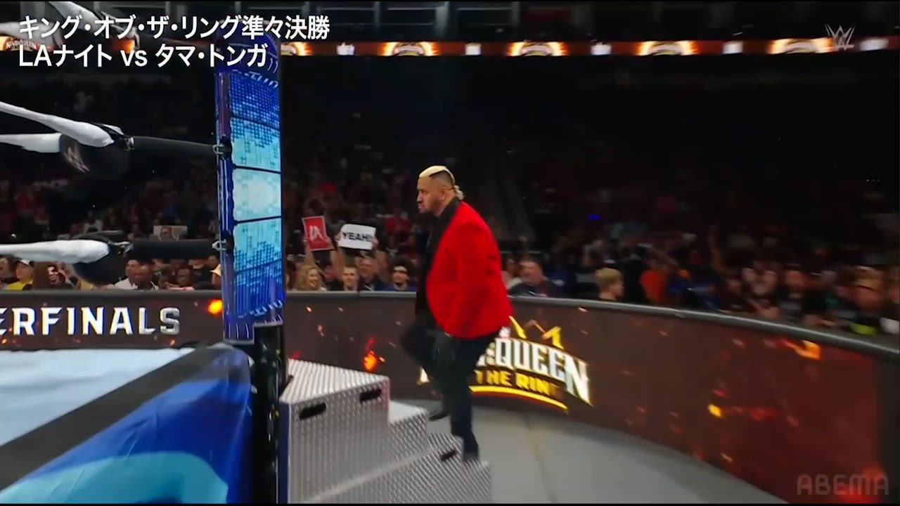人気No.１のLAナイトと日本で活躍したタマ・トンガによるキング・オブ・ザ・リング準々決勝|火曜日夜9時の『RAW』と土曜日夜9時の『SMACKDOWN』が無料で見られるのはアベマだけ！#WWE #アベマでWWE