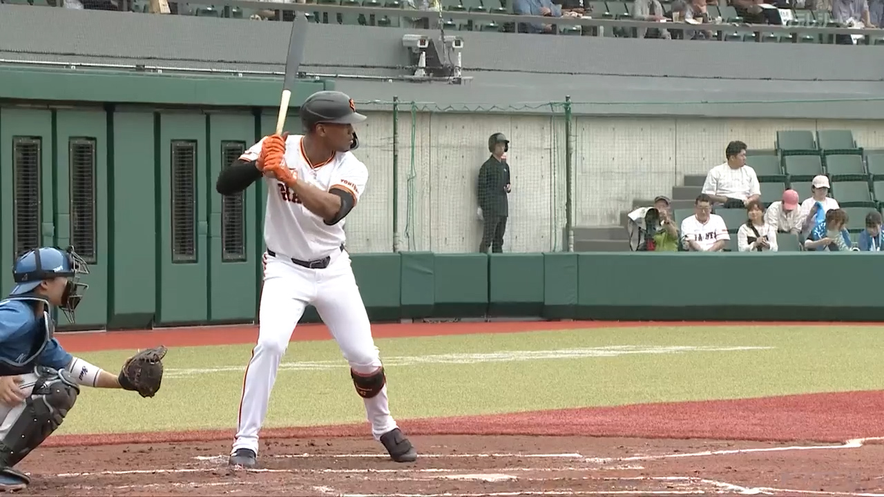 6/11【二軍 巨人vs日本ハム】1回裏 ヘルナンデスのタイムリーヒット！