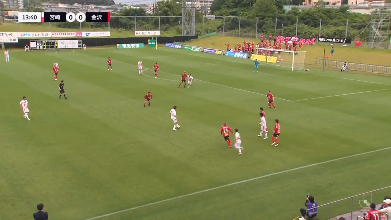 【長倉颯】ゴールラインギリギリで間一髪のクリア「ツエーゲン金沢 vs テゲバジャーロ宮崎」