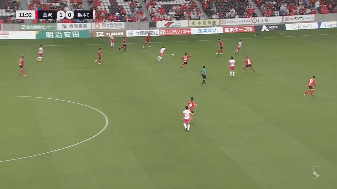【山ノ井拓己】先制直後のピンチをシュートブロック「ツエーゲン金沢 vs 栃木シティ」