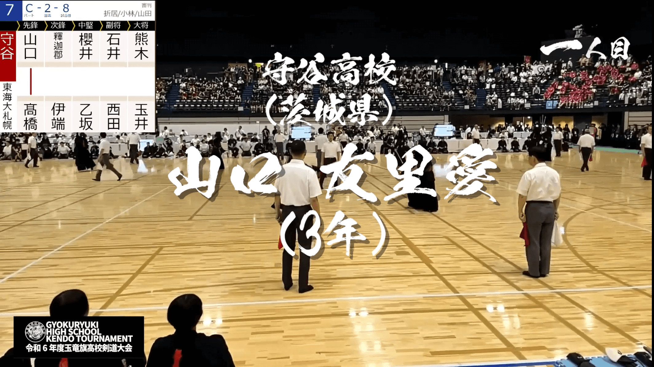 玉竜旗高校剣道大会 【10人抜き達成】山口 友里愛（守谷）