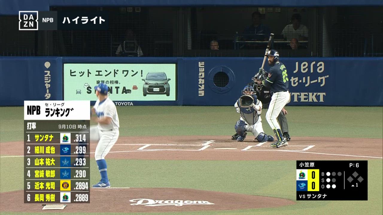 9/11 中日 vs 東京ヤクルト  前半ハイライト