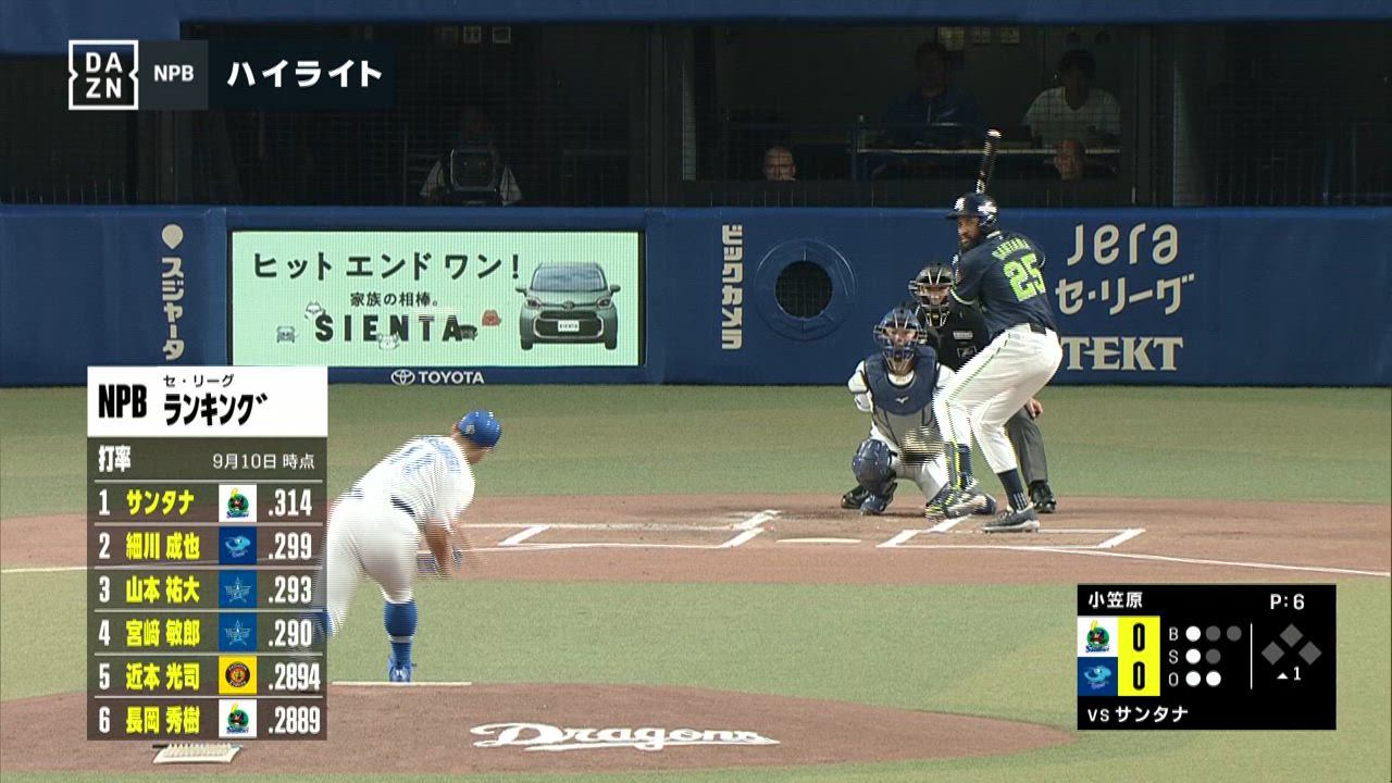 9/11 中日 vs 東京ヤクルト  ゲームハイライト