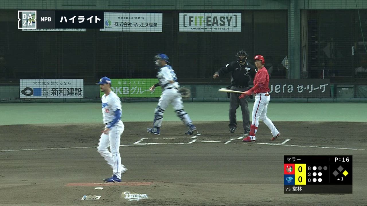 4/8 中日 vs 広島 前半ハイライト