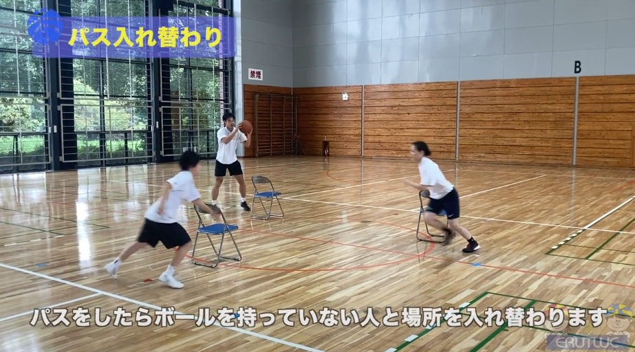 【バスケパス練習メニュー】パス入れ替わり（ファンドリル）（Sufu）