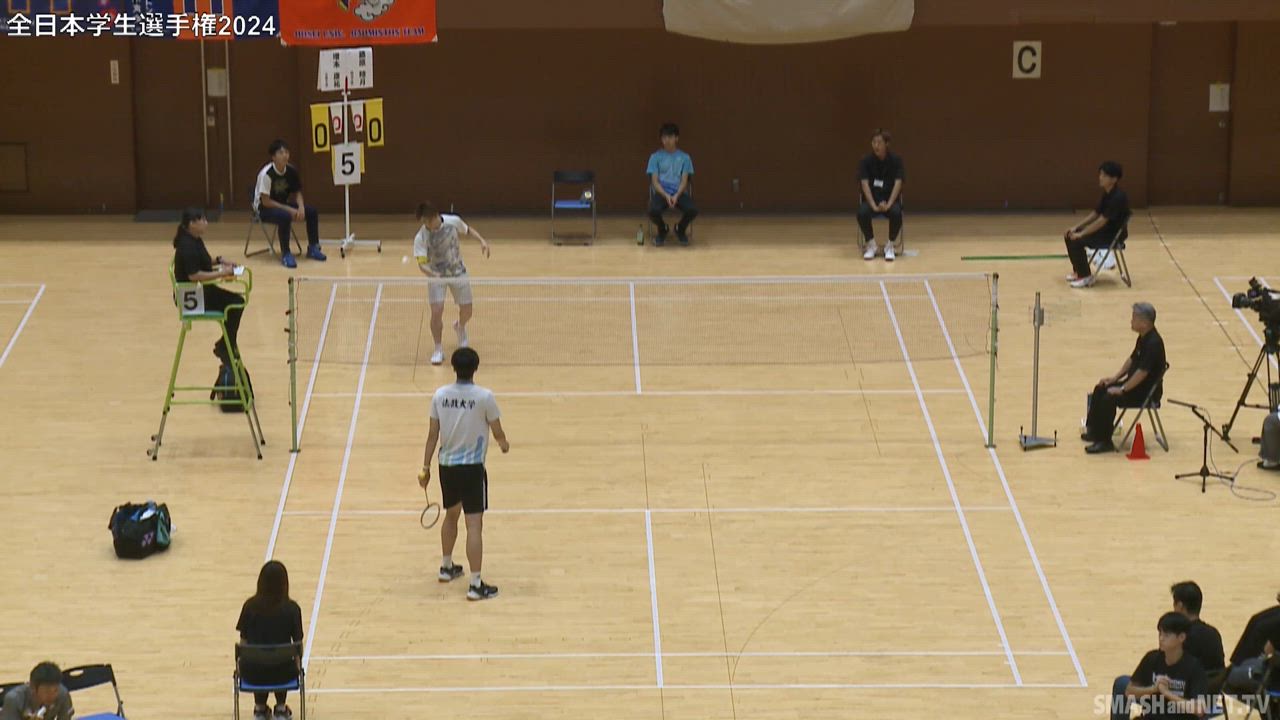 【第７５回全日本学生バドミントン選手権大会】男子シングルス準決勝（藤原睦月 vs 増本康祐）1/2