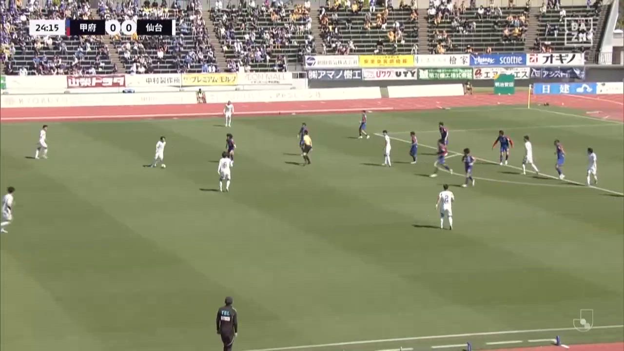 明治安田J2【第12節】甲府 vs 仙台 ダイジェスト